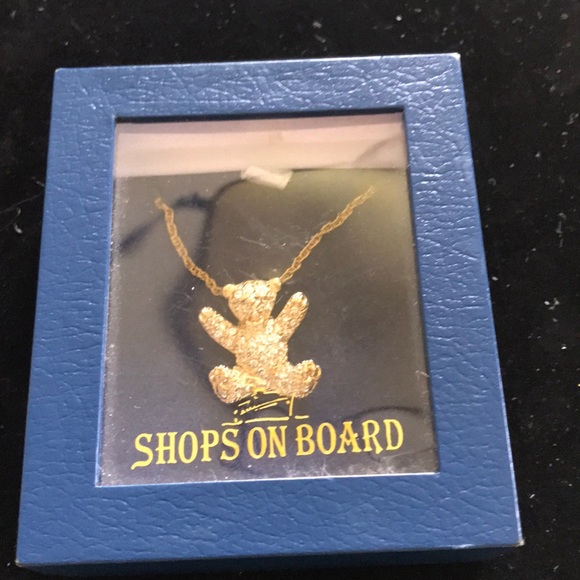 Gold Teddy Bead Necklace with Rhinestones. - Picture 6 of 6